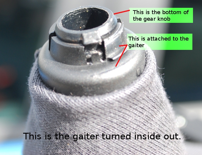 There does not seem to be a way to seperate the knob from the gaiter